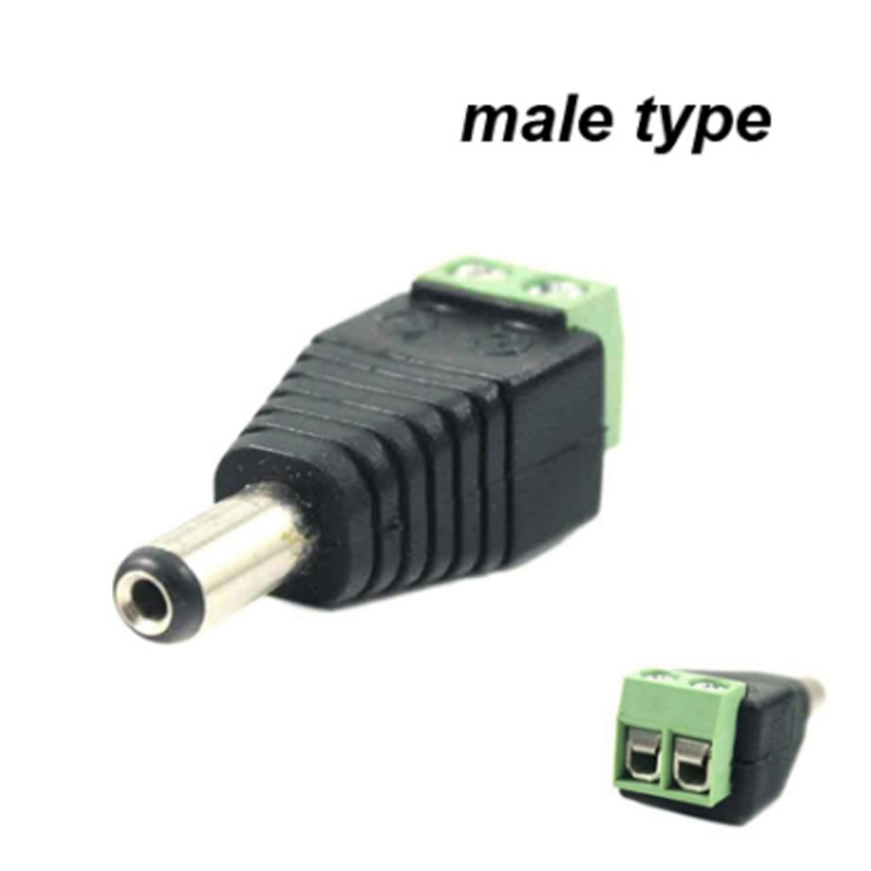 5 개/몫 5.5x2.1mm DC 남성 커넥터 플러그 LED 스트립 전원 공급 장치 어댑터 커넥터 조명 액세서리 5050 3528 LED 스트립